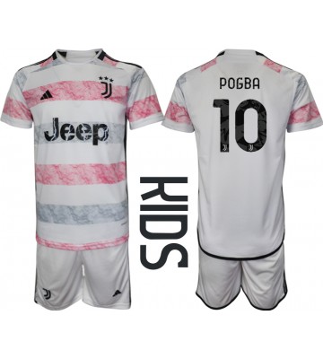 Juventus Paul Pogba #10 Borta Kläder Barn 2023-24 Kortärmad (+ Korta byxor)